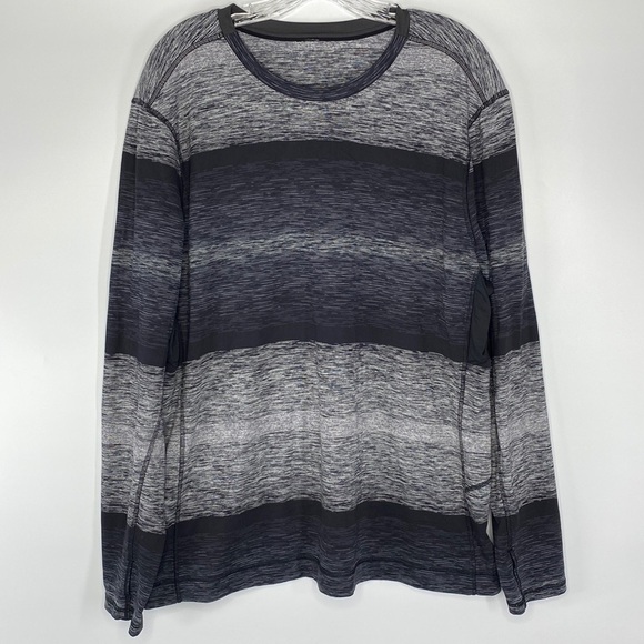 Lululemon Core Crew Black Grey Crew Long Sleeve Shirt Size XXL - Picture 1 of 5